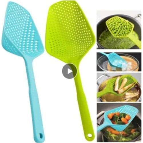 Colander Spatula Cooking Colander Sieve Solid Color Flour Sieve Handheld Tea Strainer Plastic Tableware Kitchen Strainer Gadgets