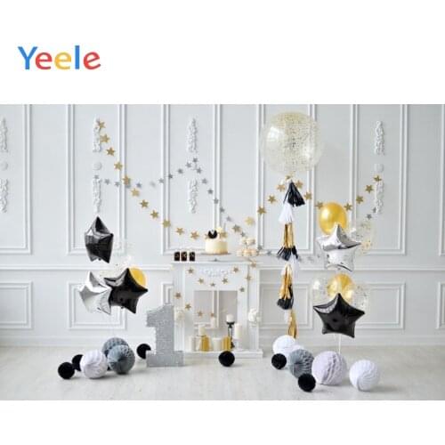 Yeele 1st Birthday Scene Balloons Baby Child Indoor Personalized Photographic Backdrops Photography Backgrounds For Photo Studio
