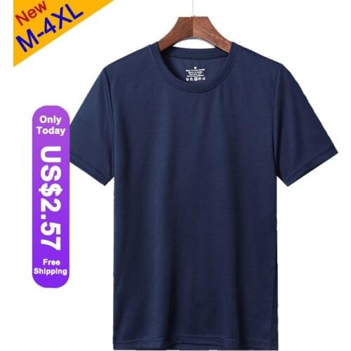 Free Ship T-Shirts Men Women Summer Fast Dry Male Female Basic Tshirts Short Plain Running Solid Sport Tees shirt Plus Size 4XL