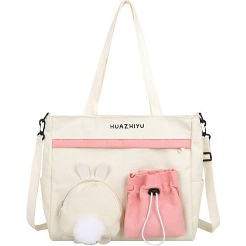 PURFAY Canvas Cute Girl Shoulder Bag Kids Cotton Tote Shopper Bag Eco Reusable Schoolbag Cloth Messenger Bag Children Coin Bag