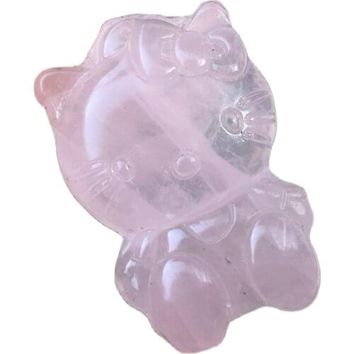 Crystal powder Hand Carved The kitten Quartz Crystal Reiki healing