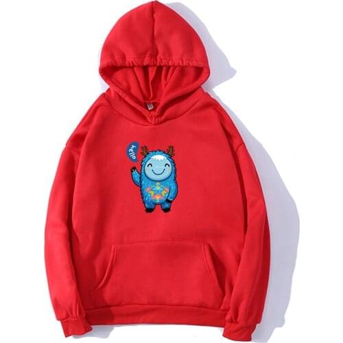 Graphics Harajuku Hoodie Winter Harajuku Women Kawaii Hoodies Little Monster Female Streetwear Cute Sweatshirt Sudadera Mujer