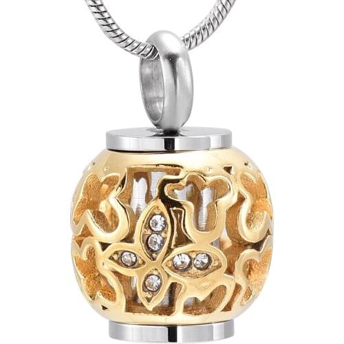 IJD9959 Hot Selling Custom Pattern Lantern Cremation Necklace Stainless Steel Memorial Jewelry to Hold Ashes Charm Cylinder Urns