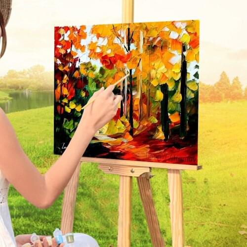 Oil Painting Style Autumn Painting By Numbers Package Acrylic Paints 40*50 Boards By Numbers Wall Paintings For Handiwork