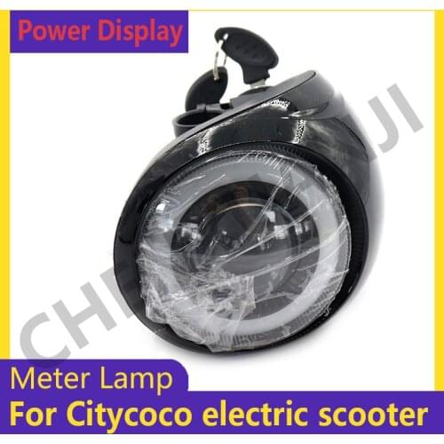 For Citycoco Electric Scooter Angel Eye 48V Speed Power Meter Accessories Headlight Horn Key Electric Lock Kit