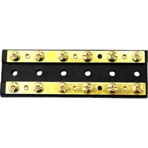 Boat Marine Circuit Terminal Block Brass Bus Bar 60A DC 32V Busbar for Car