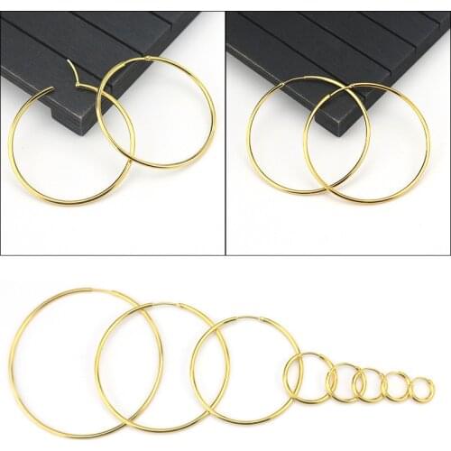 Fashion Stainless Steel Circle Hoop Earrings For Women Classic Design Sexy Big Round Ear Jewelry Gifts 2 pieces