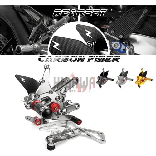 Motorcycle CNC & Carbon Fiber Footrest Rear Sets Adjustable Rearset Foot Pegs for YAMAHA YZF-R1 YZF R1 YZFR1 2015-2020