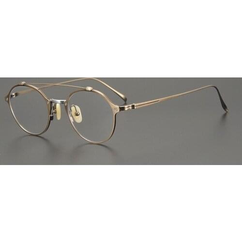 Pure Titanium glasses frame men High quality round Designer optical eyewear Myopia reading women prescription clear eyeglasses