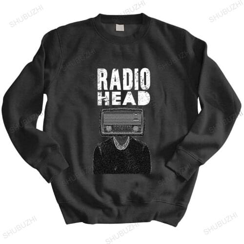 Man crew neck hoodie Radiohead, Rock Band, poster, Thom Yorke (ZINK WHITE NATURAL KHAKI) jacket croatia leather mens hoodies