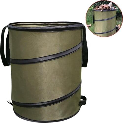 New Garbage Storage Bag Portable Collapsible Pop-Up Garden Leaf Trash Can Flowers And For Garden Camping Grass Collection Bin