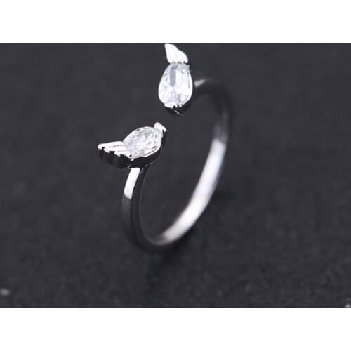 Wholesale Price cute women silver Ring wedding jewelry girl gift high quality fashion classic jewelry 925 Angel Lucky Ring