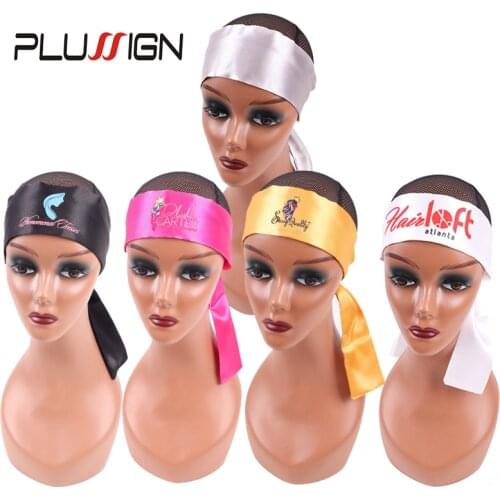 Plussign 10-50Pcs Customize Satin Edge Laying Scarf For Lace Wigs Edge Wraps For Makeup Yoga Sport Satin Headband For Women