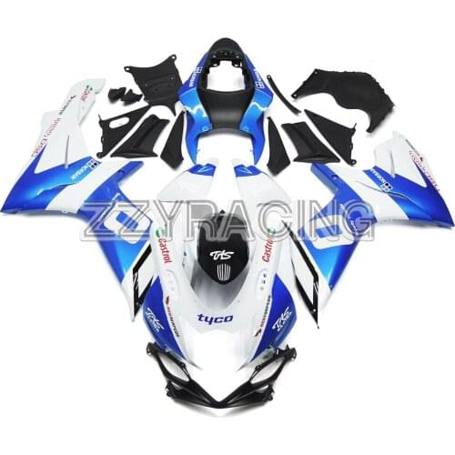 Full Motorcycle Fairings Kit for Suzuki GSXR600 GSXR750 K11 2011 2012 2013 2014 2015 2016 ABS Plastic Body Work White Blue Cover