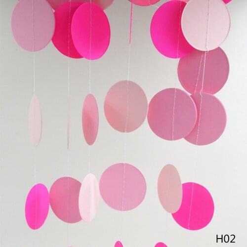 4 m Colorful Hanging Paper Garlands Flora String Wedding Birthday Decoration Round Circle Festive & Party Supplies Paper Banners