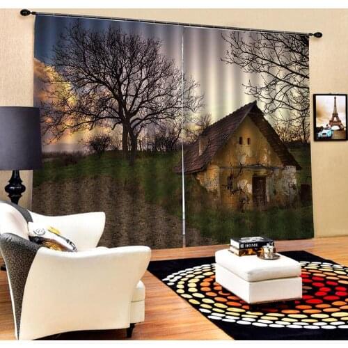 Nature scenery curtains Customized size Luxury Blackout 3D Window Curtains For Living Room Drapes Cortinas