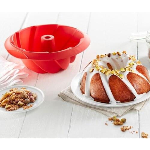 3D Large Silicone Cake Mould Swirl Shape Cake Pan Kitchen Baking Form Tools for Cake Bakery Baking Dish Bakeware Mold Cake Pan