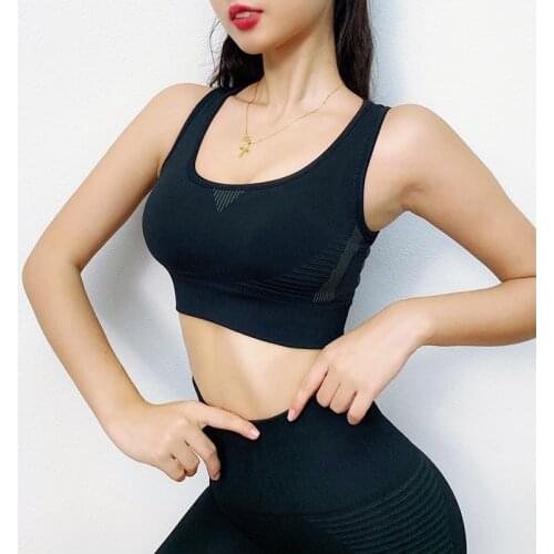 LANTECH Sports Bra Yoga Sportswear Push Up Running Squat Top Training Women Fitness Gym Bra Seamless Workout Activewear