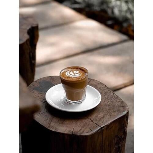 Flat White Fu Rui White Coffee Cup Cafe Glass Cup Boutique Coffee Cup Blue Bottle Celebrity Inspired