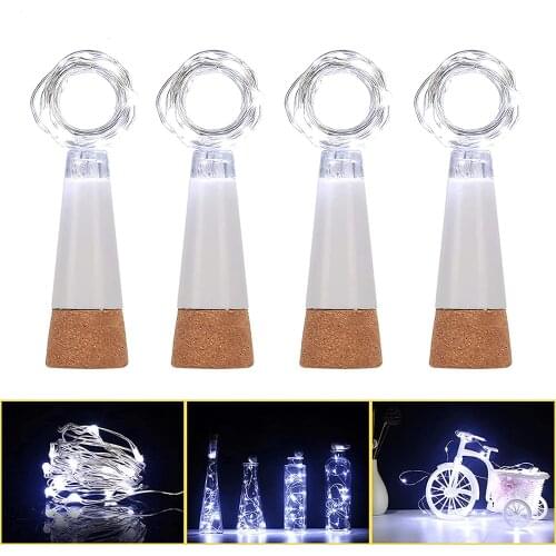 Wine Bottle Lights with Cork USB Rechargeable 2M 20leds Cork Shape Copper Wire String Lights for DIY Party Christmas Halloween