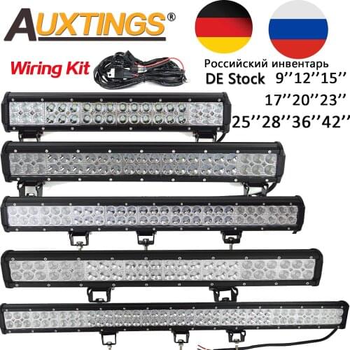 Auxtings 9'' 12'' 15'' 17'' 20''23'' 25'' 28' 36'' 42'' offroad led light bar 12V 24V led Work Light for Jeep 4WD Truck 4x4 SUV