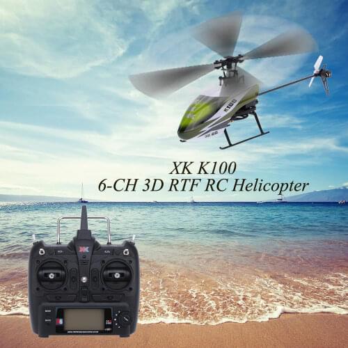 XK K100 6CH 3D 6G System Brush Motor Remote Control XK Falcon K100 RC Helicopter For Beginner Children RTF