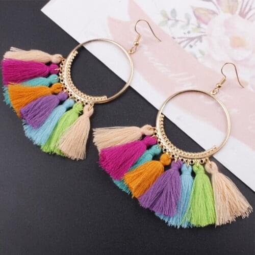 Tassel Earrings серьги 2021 тренд boucle oreille femme Earrings For Women Hoop Bohemian Earring Fashion pendientes mujer moda