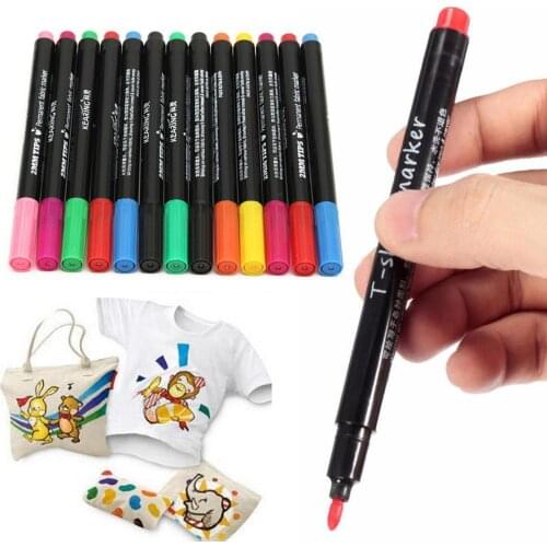 13pcs/set Fabric Marker Pens Permanent Colors For DIY Textile Clothes T-Shirt Shoes