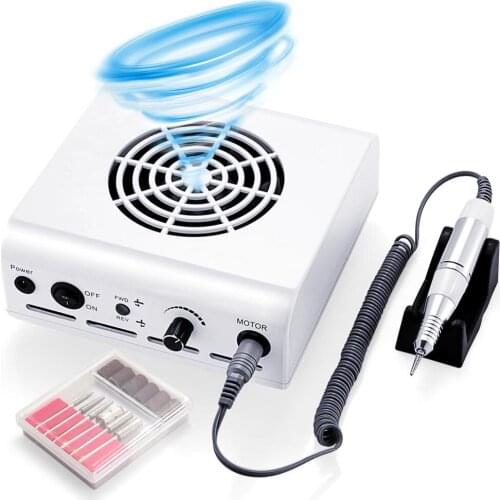 2-IN-1 Nail Vacuum Cleaner With 35000prm Nail Drill Machine Nail Dust Collector Manicure Pedicure Nail Art Equipment Nail Tools