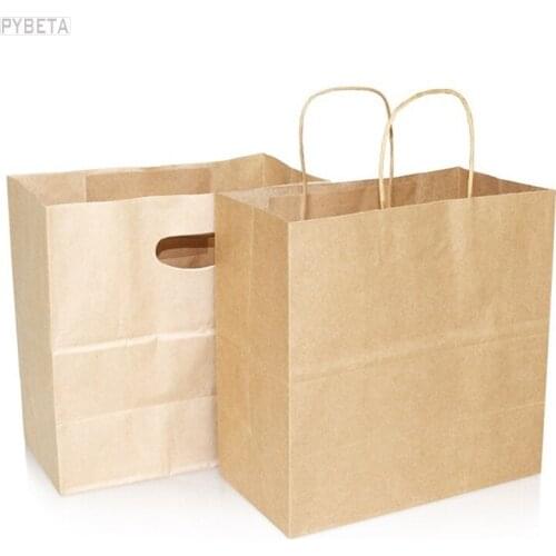 25pcs- Pure Kraft Paper Handbag Cookies Pastry Packaging Pouch Cosmetic Accessories Gift Bag