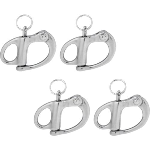 4 pcs 32mm Marine Grade 304 Stainless Steel Snap Shackle with Swivel Bail
