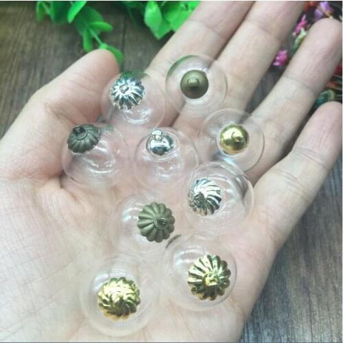 5sets/lot 20*5mm glass bubble with flower beads cap set Glass bottle vial pendant necklace pendant charms jewelry finidngs charm