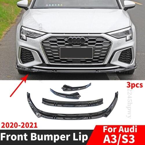 Front Bumper Lip Chin Decoration Tuning Accessories Splitter Body Kit Tuning High Quality Exterior Part For Audi A3 S3 2020 2021