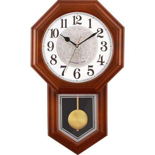 Large Wood Wall Clock Vintage 3d Pendulum Clock Wall Watch Mechanism Chinese Style Silent Loft Relogio Parede Home Decor SC288