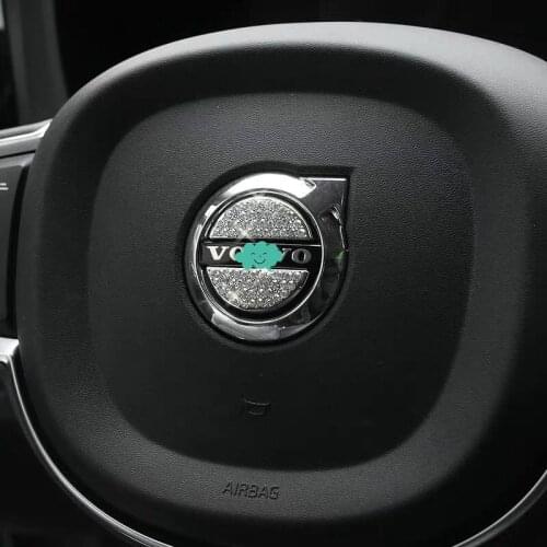 Car steering wheel interior diamonds for Volvo 18-20 XC60 S90 XC90 V90CC logo modified car interior diamond label decoration