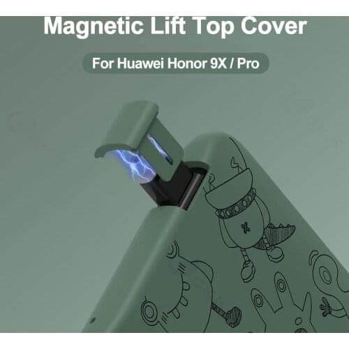 Liquid Silicone Pattern Lifting Lens Case For Huawei Honor 9X Pro P Smart Z Y9 Prime 2019 Anti-fingerprint Shockproof Case Cover