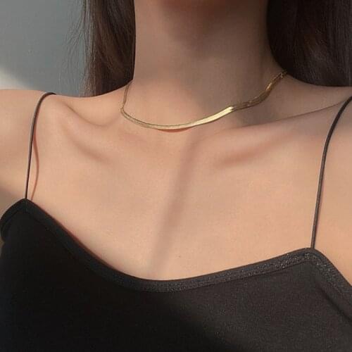 Classic Simple Vintage Nacklaces For Women Gold Color Minimalist Punk Choker Neck Chains Womens Nacklace Female Jewelry Gift