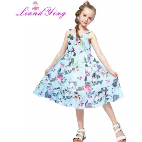 2020 Brand Bohemia Children Dress Girls Summer Floral Party Dresses Toddler Clothing Kids 7 10 12 Years Old Girls Dress