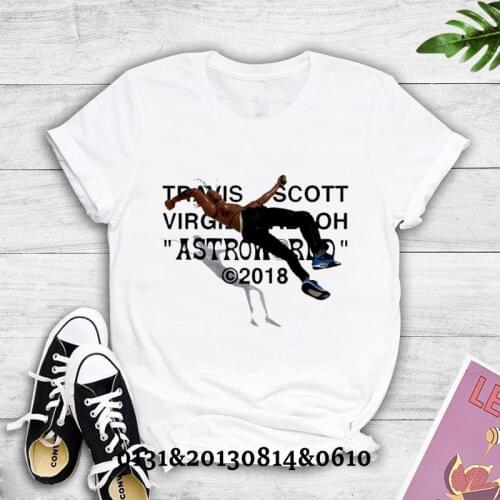 Travis Scott virgil abloh printed T-shirt for ladies Best quality hip-hop Astroworld T-shirt Summer casual womens T-shirt top