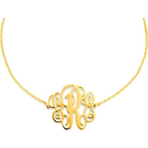 Personalized Gothic Written Silver Necklace