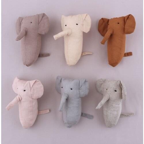 Kawaii Elephant Baby Bed Rattles Soft Cotton Stuffed Doll with Bell Newborns Hand Bells Mobile Toys for Kids Educational Toy