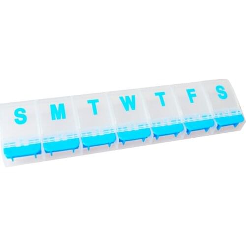 1pc Pill Box Medicine Storage Weekly 7 Grids Medicine Container Case With Date Letters Case Splitters Organizer Health Care