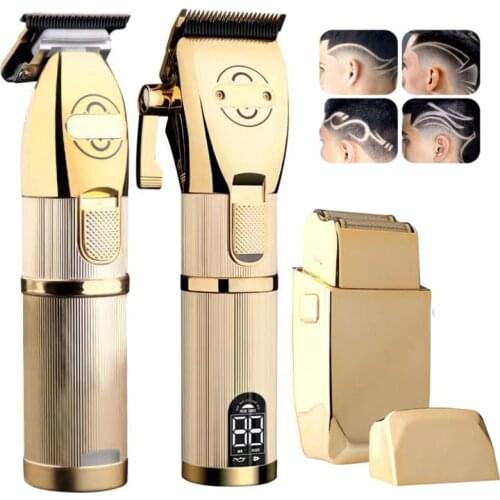 2021 Electric Cordless Hair Clipper Professional Barber 0mm Hair Trimmer For Men Golden Beard Shaver Haircut Style Hair Cutting