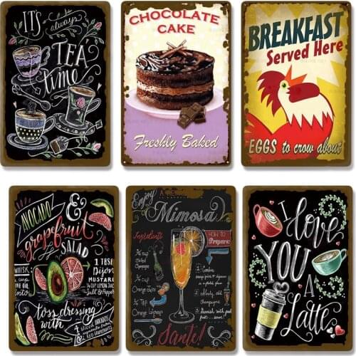 Coffee Menu Plaque Metal Vintage Decor Metal Sign Tin Sign Metal Poster metal Plate Cafe Home Bar Pub Decoration Vintage Posters
