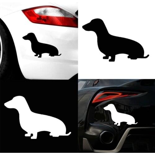Cute Dachshund Dog Motorcycle Car Vehicle Reflective Decals Sticker Decoration