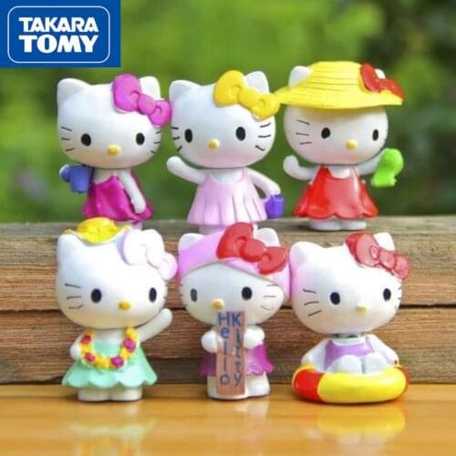 TAKARA TOMY fashion cartoon Hello Kitty cake decoration simple car ornaments dolls hand-made car decorations