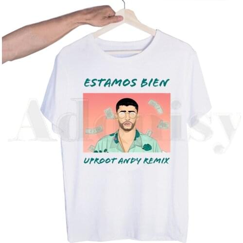 Bad Bunny Hip Hop Fashion Badbunny Tshirts Men Fashion Summer T-shirts Tshirt Top Tees Streetwear Harajuku Funny