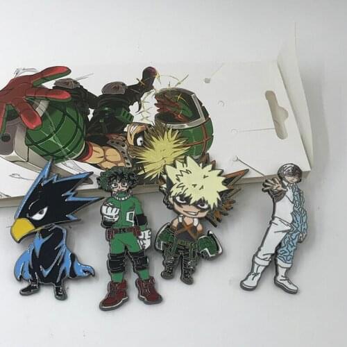 Cartoon My Hero Academia Bakugou Katsuki Todoroki Shoto Izuku Midoriya metal pendant figure alloy fashion brooch pin badge gift