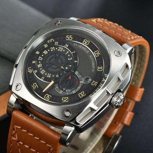 Parnis 47.5mm Top Mechanical Men Watch Miyota 8219 Automatic Movement Sapphire Glass Leather Strap 2021 new luxury Wristwatch