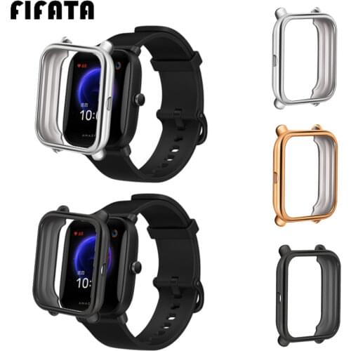 FIFATA Plating Soft TPU Case Cover For Huami Amazfit Bip U / Bip S / GTS2 Mini/BipU Pro Smart Watch Frame Bumper Protector Shell